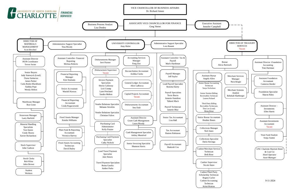 Screenshot of Financial Services Organizational Chart